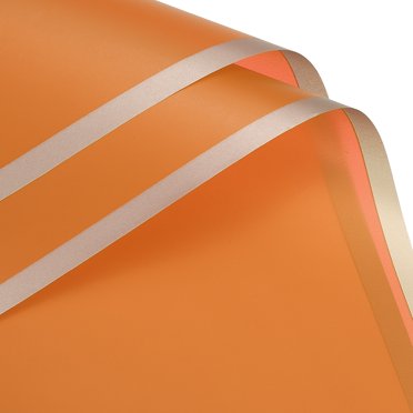 Gold Edge Flower Wrapping Paper Orange 22.8x22.8 Inch Waterproof Pack of 10