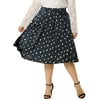 MODA NOVA Junior's Plus Size Skirt A Line Abstract Dots Elastic Waist Skirts Dark Blue 19