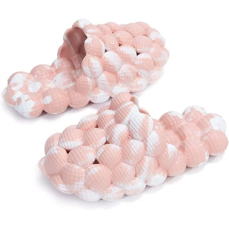 

Massage Bubble Slides Slippers for Women and Men Reflexology Sandals for Ladies Funny Lychee Non-slip Spa Slippers Gym House Slippers Shower Bedroom Slippers