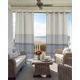 thumbnail image 4 of Black Beige Striped Blackout Curtains 84 Inches Long for Bedroom, Farmhouse Stripes Thermal Insulated Room Darkening Black Out Window Curtain Panels Grommet Drapes for Living Room, 4 of 8