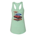 thumbnail image 2 of Wild Bobby, 1977 Ford Motors 77 Mustang Silhouette, Cars and Trucks, Women Racerback Tank Top, Mint, Large, 2 of 4