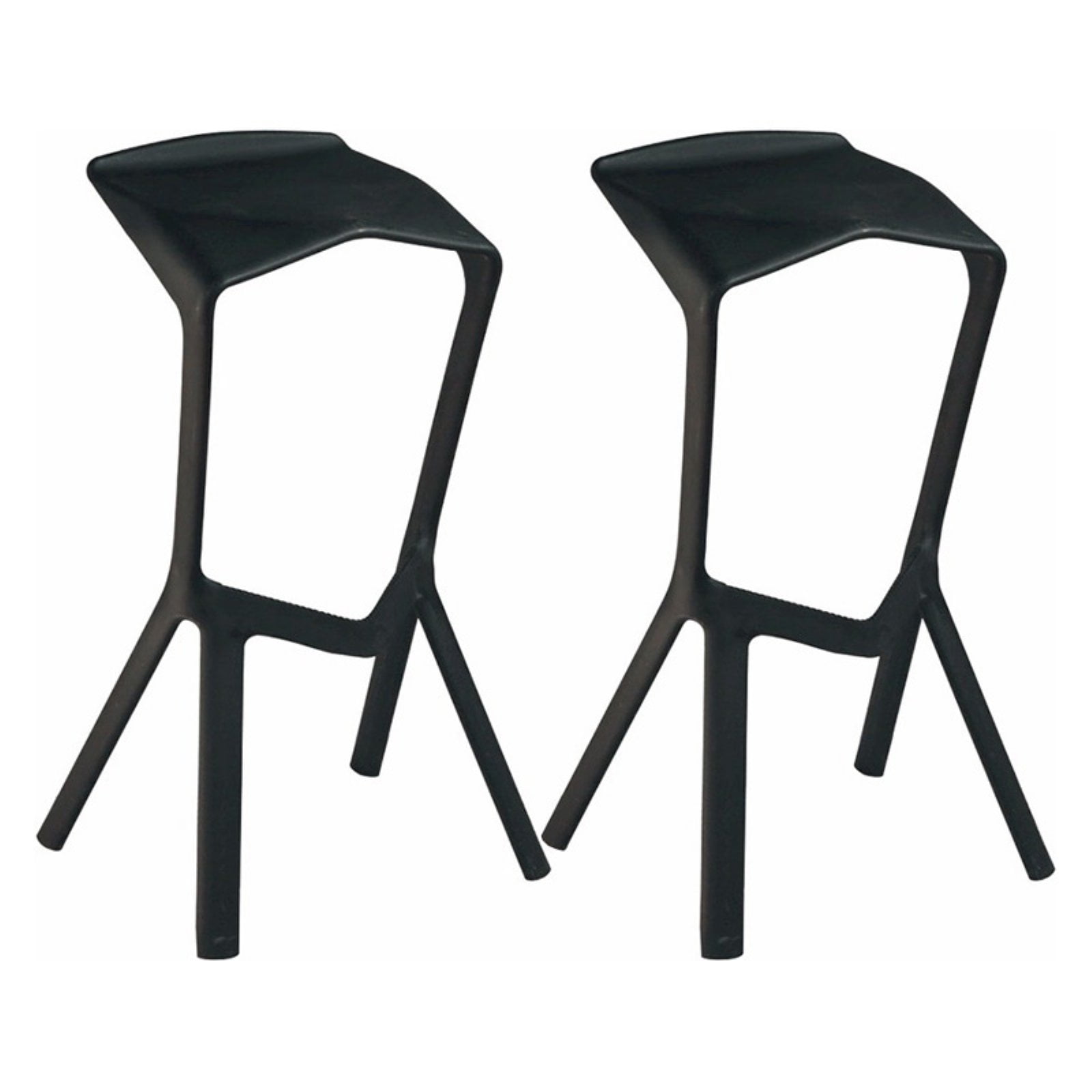 Aspect Modern Plastic Barstool Set Of 2 Black Com