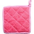 thumbnail image 1 of 100% Terry Cotton Pot Holder Pack of 10 Size 9 x 9 Inch for Kitchen Everyday Basic Heat Resistant Coaster Potholder for Cooking and Baking Color Pink, 1 of 3