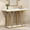 White, variant on ModFusion Black Glossy Marble Entryway Table, Gold Powder-Coated Frame, LED Strip with Remote & Bluetooth Control, Adjustable Feet, 100 x 29.5 x 80 cm