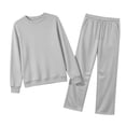 thumbnail image 7 of Trikvn Womens Sweatsuits 2 Piece Set Casual Crewneck Long Sleeve Sweatshirt and High Waisted Wide Leg Sweatpants Matching Sets Fall Tracksuit Lounge Activewear Outfits, 7 of 7