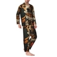 thumbnail image 2 of Salouo Modern Cute Dog Print Button-Front Long Sleeve Pajama Set for Men, Soft 2Pjs Men's Long Sleeve Sleepwear-Small, 2 of 7