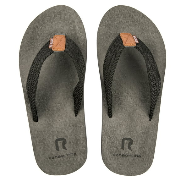 Needbo Men's Flip Flop EVA Shockproof Beach Thong Sandal Brown Size 10