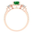 thumbnail image 4 of 1.46 ct Round Cut Simulated Emerald 3 Stone 14K Rose Gold Womens Engagement Ring, 4 of 5