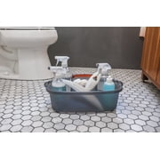 Casabella Cleaning Storage Caddy with Handle for 4-Gallon Rectangular Bucket, Graphite/Orange
