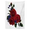 thumbnail image 3 of Ambesonne Rose Tablecloth Rectangular Table Cover, Red Bloom Gentle Florets, 60"x90", Hunter Green Violet Blue, 3 of 4
