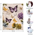 thumbnail image 4 of Vintage Butterfly Flower Pattern Blanket,Comfortable Soft Flannel Throw Blanket,All Season,Warm Lightweight Blankets for Sofa Bed Couch Living Room Chair,30"x40", 4 of 4