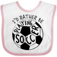 thumbnail image 3 of Inktastic Id Rather Be Playing Soccer Boys or Girls Baby Bib, 3 of 4