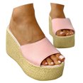 thumbnail image 3 of Slippers for Women,Wedges Shoes Toe Ladies Slippers For Women Causal Slippers Classic Fit Sandals Slipper,Womens Slippers,Pink,8.5, 3 of 8
