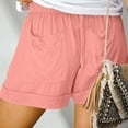 thumbnail image 2 of Womens Shorts Plus Size Casual Summer Beach Drawstring With Pockets Loose Cute Vacation Trendy Cargo Gym Bike Pull On Jogger Pink Short Pants Sizes S, 2 of 7