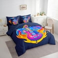 thumbnail image 3 of Homewish Electric Guitar 7-Piece Bedding Comforter Set For Female Men Adults,Music Theme King Bedding Sets,Musical Melody Ultra Soft Bed Sheets,Luxury Bedroom Decor,Reversible, 3 of 8