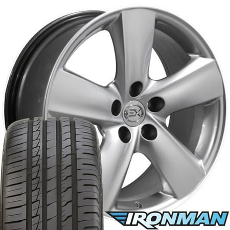 18x8 Wheels & Tires Fit Lexus - GS Style Hyper Silver Rims w/Ironman Tires, Hollander 74196 -