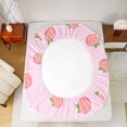 thumbnail image 5 of Homewish Peach Bed Sheets,Summer Fruit King Sheets,Pink Green Sheet Set For Girls,Ultra Soft Home Decor,4-Piece, 5 of 7