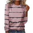 thumbnail image 2 of ICHUANYI Liquidación Jersey de Cuello Redondo Estampado para Mujer Manga Larga Informal para Mujer ICHUANYI WER202308252992, 2 of 4