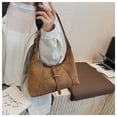 thumbnail image 5 of Sunyeur Womens Vintage Faux Suede Shoulder Bag, Trendy Dumpling Crossbody Handbag Hobo Bag Commuter Satchels, 5 of 8