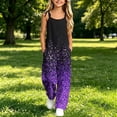 thumbnail image 4 of Hduncf Girls Sleeveless Jumpsuits Casual Spaghetti Strap Romper with Side Pockets Teen Girls Wide Leg Jumpsuit Summer Outfits Purple 11-12 Years, 4 of 9