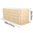 thumbnail image 7 of Table Skirt Tutu Ruffled Tablecloth, Tulle Table Skirt 9ft Tutu Ruffled Chiffon Tablecloth For Rectangle Wedding Baby Shower Girls Birthday Party and Cake Dessert Table Decorations, 7 of 7