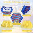 thumbnail image 4 of Vestido de princesa HenzWorld para niñas, azul y amarillo, tul 3T, 4 of 6