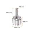 thumbnail image 2 of Unique Bargains 4pcs Ronde Tête Plate Moleté Pouce M2x6mm Main Serrage Vis Filetées Boulons de Bouton pour Vernier Étriers, 2 of 5