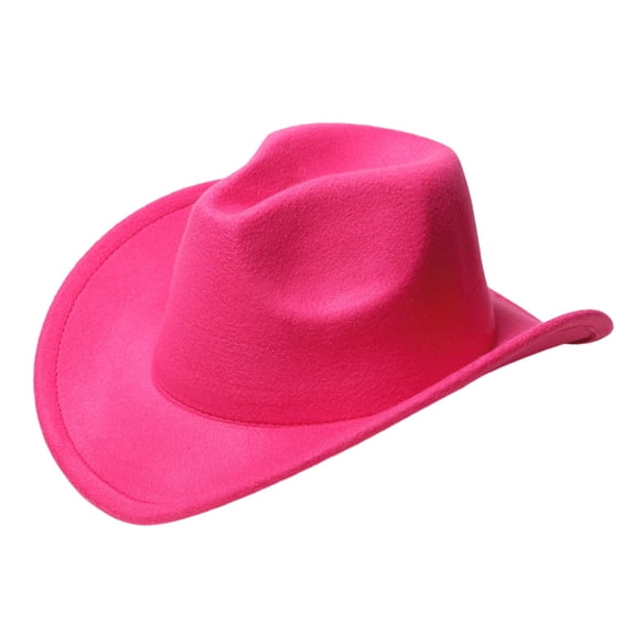 Staki Western Cowboy Hat for Kids Boy Girl Classic Cowboy Cowgirl Dress Up Hat with Buckle Belt(Hot Pink,4-10 Years)