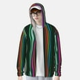 thumbnail image 2 of Gaeub Colorful Stripes Men's and Women's UPF 50+ Long-Sleeved Sun Protection Clothing, Fishing Shirt Long Sleeve Zip-X-Large, 2 of 7