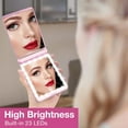 thumbnail image 3 of Rechargeable LED Travel Makeup Mirror – 1x/3x Magnifying, Dimmable, Folding, Handheld – Gift for Girls,Pink, 3 of 9