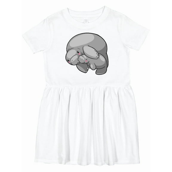 Inktastic Cute Manatee Family Girls Toddler Dress