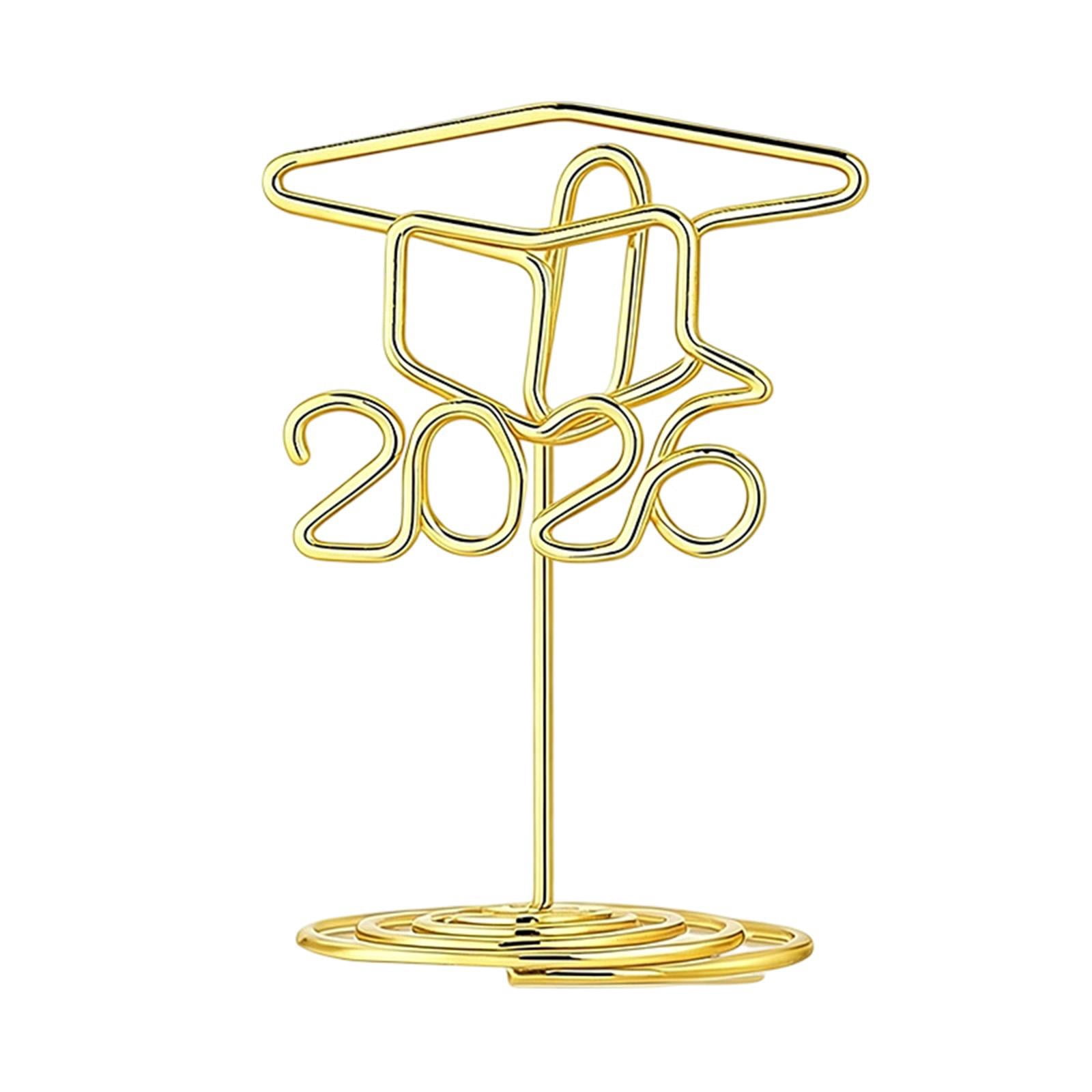 Graduation Party Decorations, 2026 Graduation Party Favors, Table Card Holders, Black and Gold Graduation Decorations 2026, 20 Pack 2X1.5X2 Inch Golden 2026 Graduation Cap Design