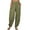 Olive Green, variant on WREESH Womens Beach Pants Fashion Summer Casual Loose Cotton and Linen Pocket Solid Trousers Pants Olive Green