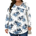 thumbnail image 3 of Fantaslook Womens Plus Size Tops Fall Long Sleeve Shirts Crew Neck Casual Loose Tunic Blouses, 3 of 7