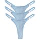 thumbnail image 3 of Tanga Sexy de algodón para mujer, bragas de cintura baja, ropa interior lisa a rayas, lencería íntima cómoda, 3 piezas, 3 of 5