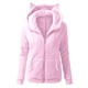 thumbnail image 3 of Sudadera con capucha de manga larga para mujer, abrigo informal con cremallera y manga larga, abrigo de invierno cálido de lana con bolsillo, 3 of 4