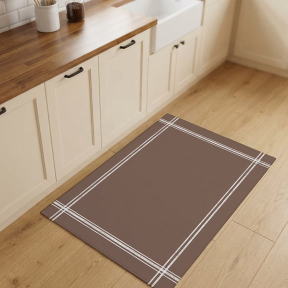 2x3ft Rectangle Rug,Brown Washable Area Rugs Non-Slip Accent Rug Minimalist Style Soft Circle Carpet for Living Room Bedroom Home Office Decor