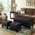 thumbnail image 4 of Simpli Home Dover Faux Leather 3 Piece Storage Ottoman in Brown, 4 of 6