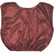 Champion Sports Mesh Practice Scrimmage Vest Regular and Numbered (Youth and Adult) - Pack of 12, Maroon, Youth Regular