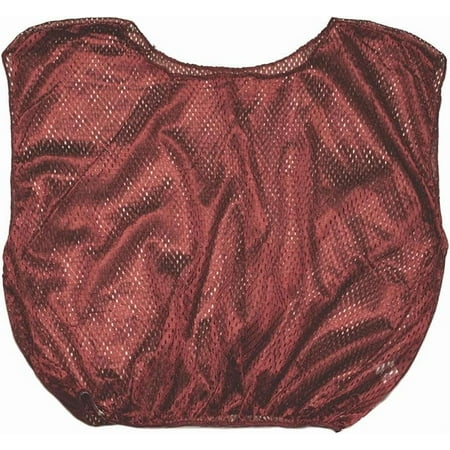 Champion Sports Mesh Practice Scrimmage Vest Regular and Numbered (Youth and Adult) - Pack of 12, Maroon, Youth Regular