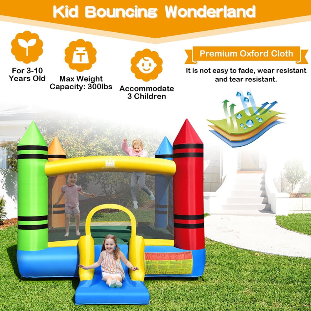 Aimee Lii Kids Inflatable Bounce House with Slide and Ocean Balls Not Included Blower, Kids Bounce House