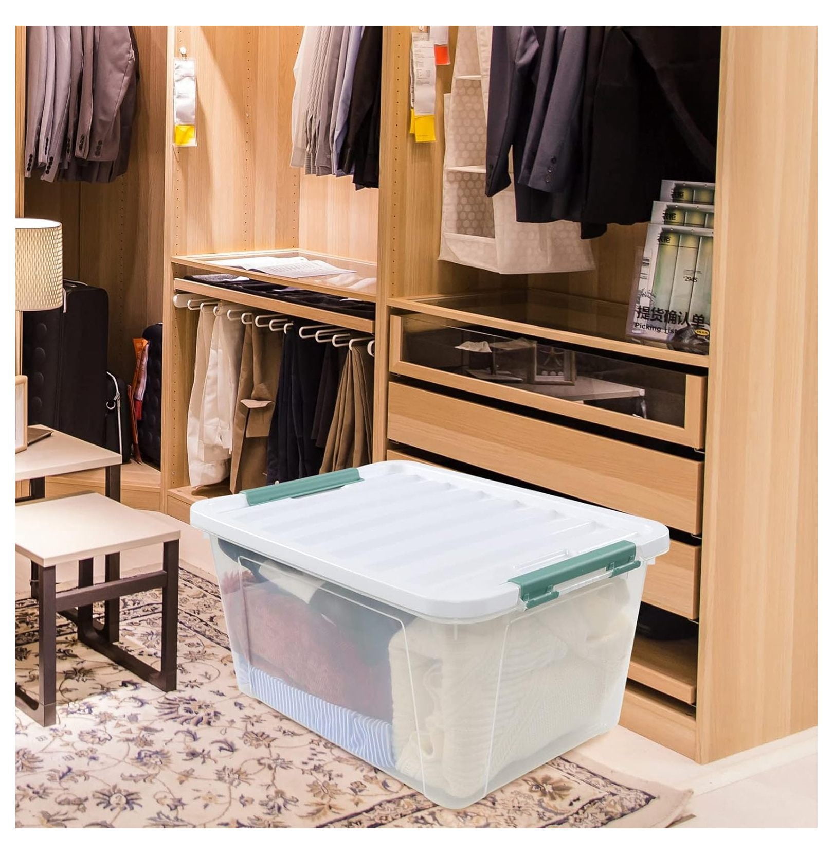 6-Pack 35 L Plastic Storage Box, Storage Box with Lids