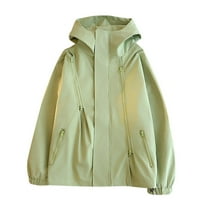 ZCFZJW Mens Rain Jacket, Lightweight Windbreaker Men, Long Sleeve Full Zip up Hiking Jacket Mens Rain Jackets Waterproof With Hood for Golf Green M