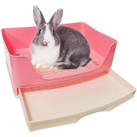 Large Rabbit Litter Box Trainer, Potty Corner Toilet With Drawer Bigger