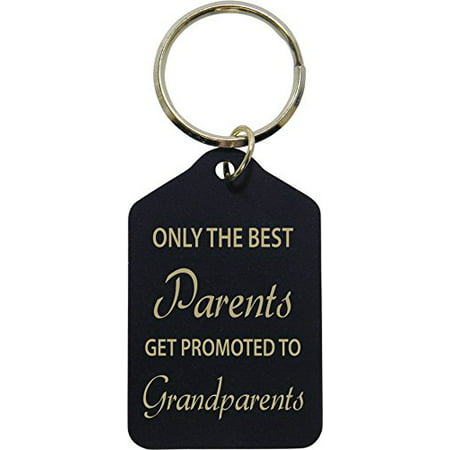 Only The Best Parents Get Promoted To Grandparents - Black Brass Keychain - Great Christmas, Father's Day, Mother's Day Gift For (Best 25 06 Brass)