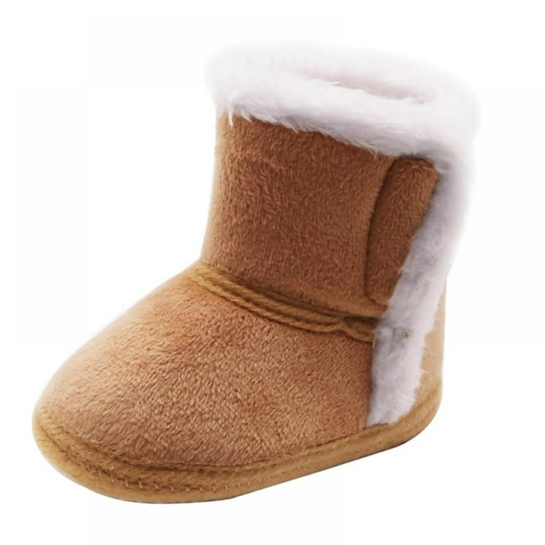 Newborn Baby Snow Boots for Girls Boys Winter Warm Fur Lined Kids Non Slip Outdoor Shoes
