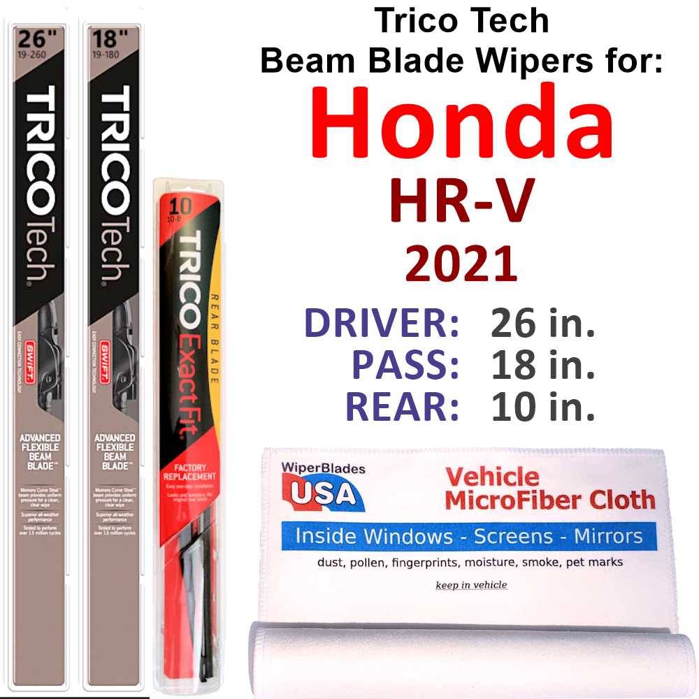 2021 Honda HRV Beam Blade Wipers (Set of 3) w/Rear Wiper