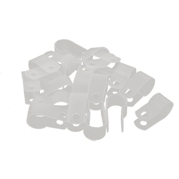 20Pcs Nylon R Type 3/8" 10.4mm Cable Cord Wire Clamp Clip Fastener White (20Pcs Nylon R Type 3/8' '10.4mm Cable Cable Clamp Clip Clip Fastener