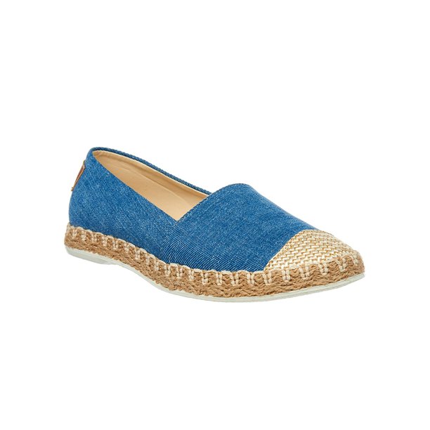 Zapatos Mujer Casuales De Piso Detalle Tejido Textil Cómodo azul 23 Incógnita 088D2Y