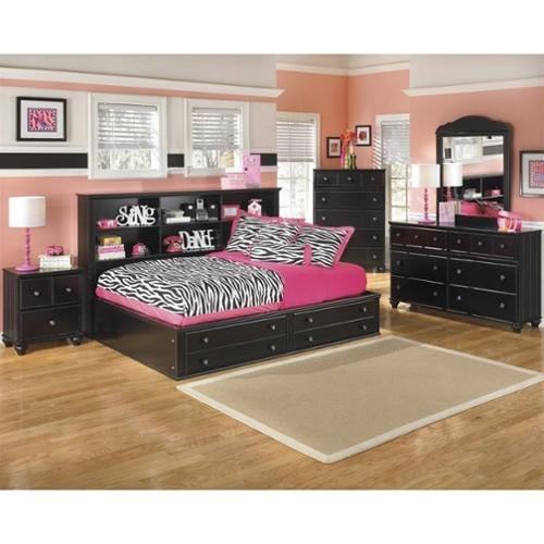 Ashley Jaidyn 5 Piece Wood Full Mates Bedroom Set In Black Walmart Com Walmart Com